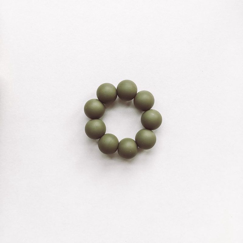 Bezisa freezer teether bijtring siliconen kralen Olive