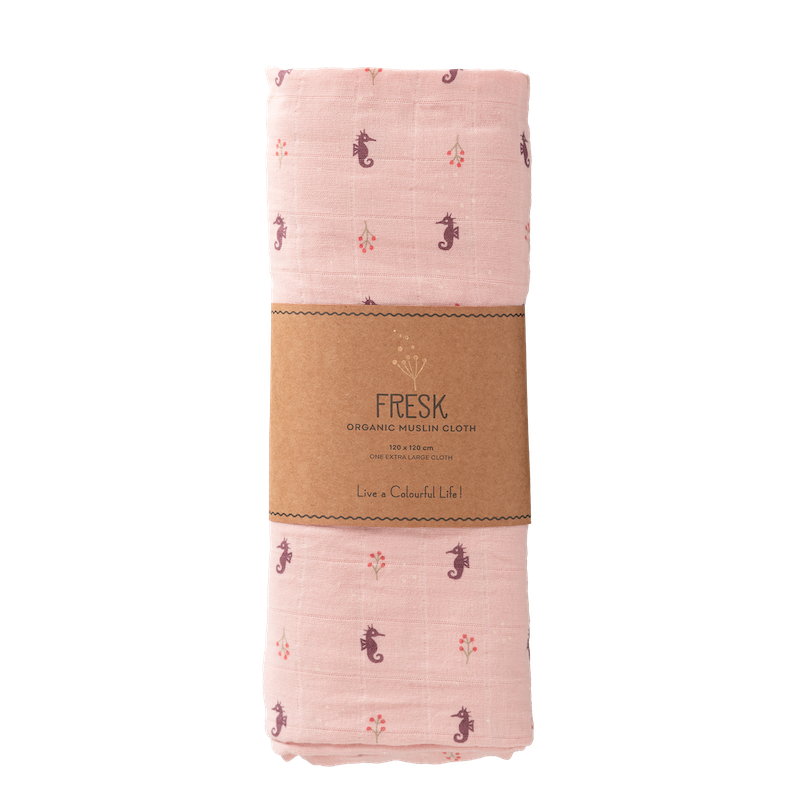 Fresk swaddle Seahorse 120x120 cm