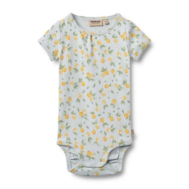 Wheat romper korte mouw Linette summer blue citrus S26, Maat: 62