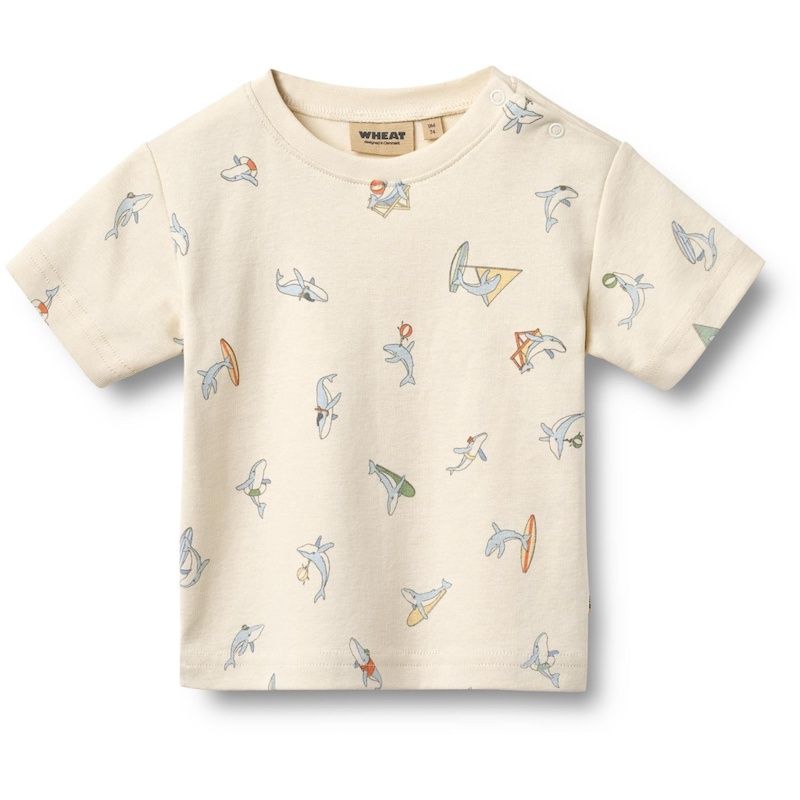 Wheat shirt korte mouw Fabian met walvis print whale friends S26