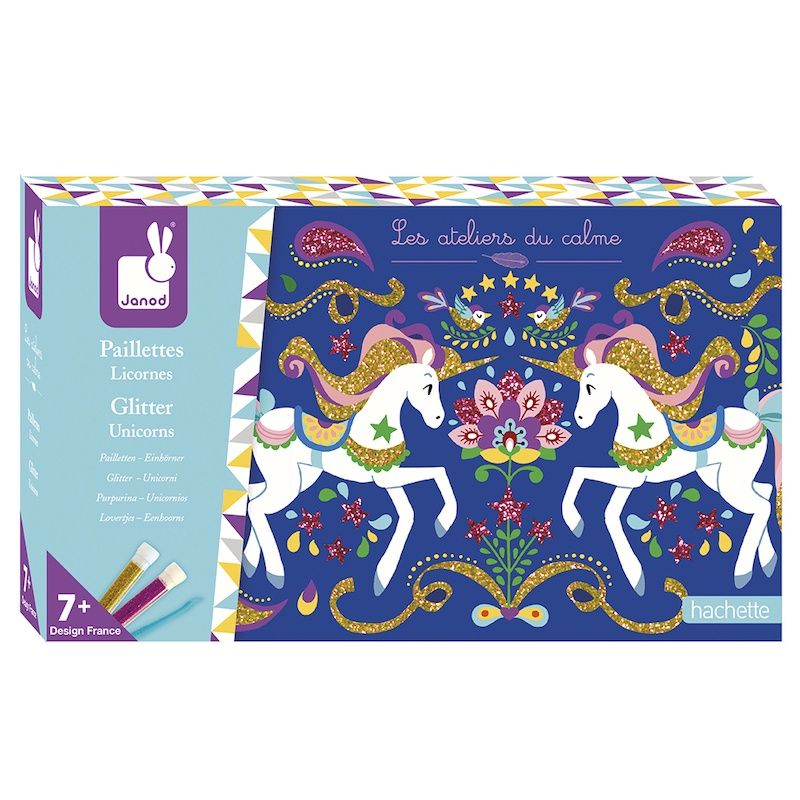 Janod Atelier knutselpakket eenhoorns met glitter 7 jaar+