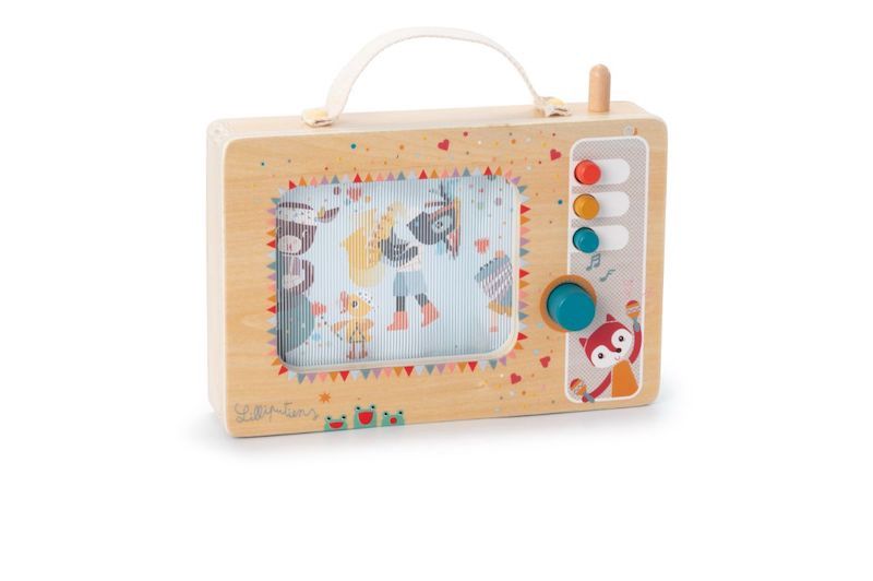 Lilliputiens houten muziekdoos boerderij 10 mnd+