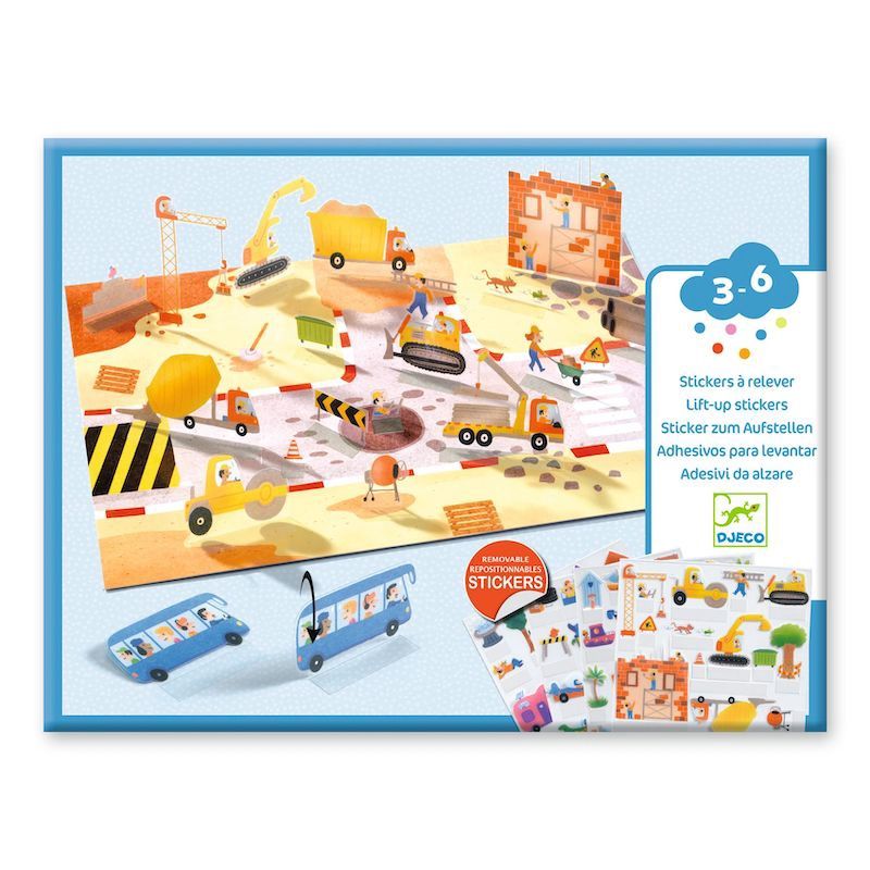 Djeco knutselpakket stickers plakken in 3D voertuigen 3-6 jaar