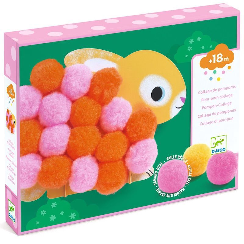 Djeco knutselpakket collages met pompons 18 mnd +