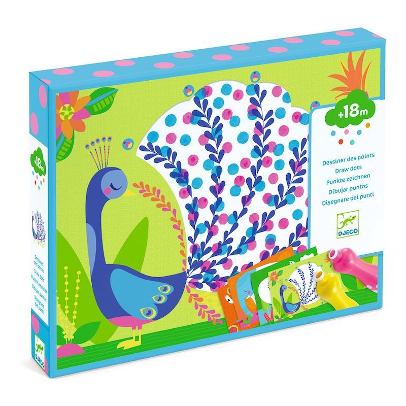 Djeco knutselpakket stippen kleuren dieren 18 mnd+
