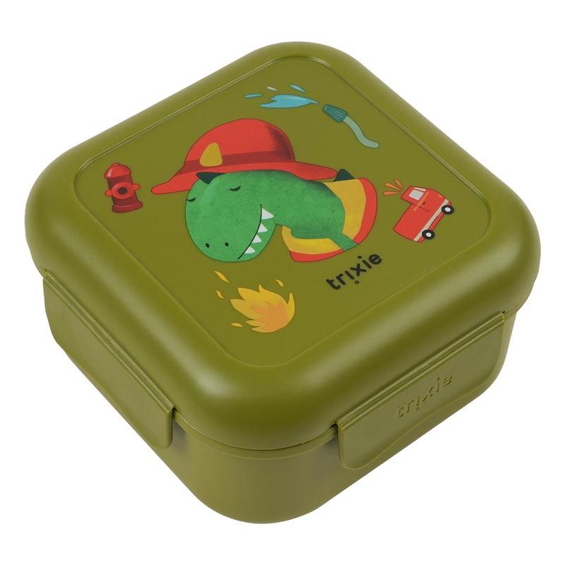 Trixie snackdoosje met clips en uitneembaar bakje dino groen