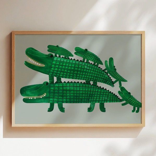 Aniek Bartels poster A3 Crocodile family