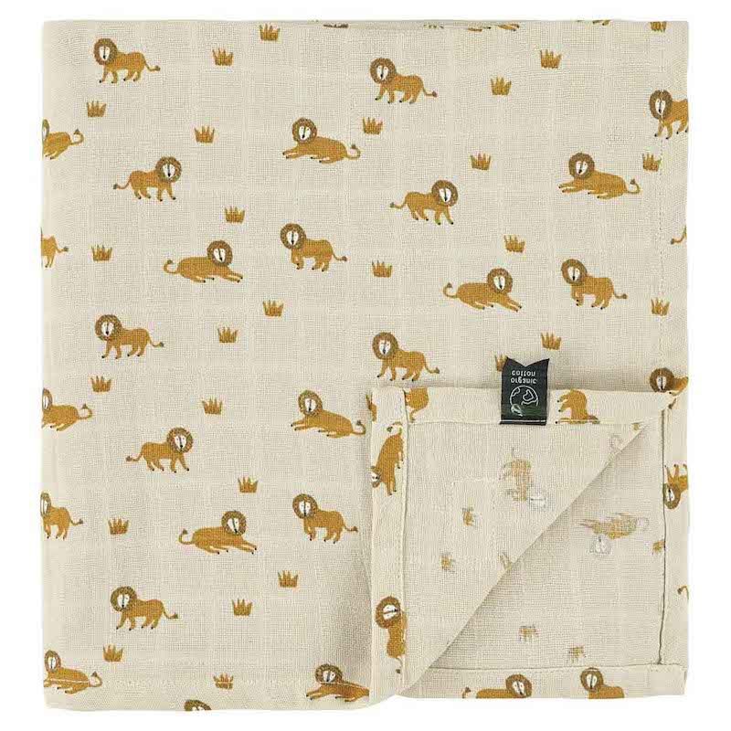 Trixie swaddle 110 x 110 cm leeuw