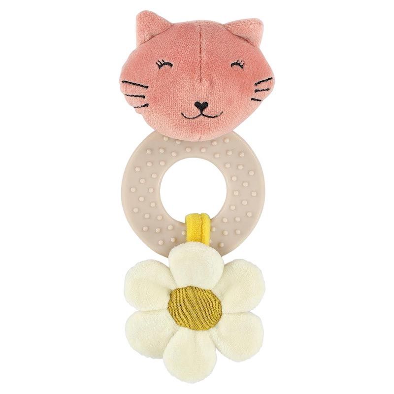 Trixie bijtspeeltje met siliconen ring poes