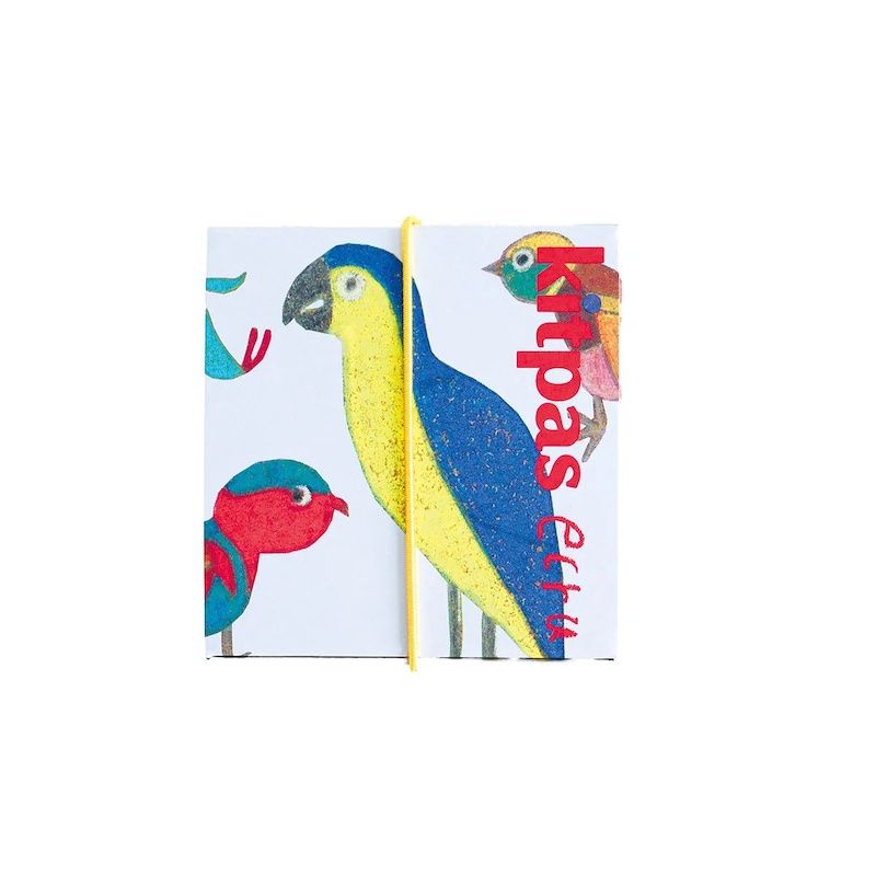 Kitpas rijstwax (raam) krijt Bird primary colours set van 6