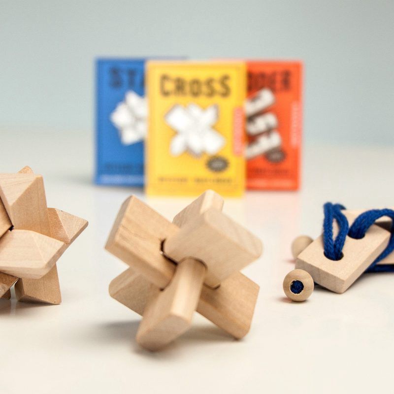 Kikkerland mini puzzel hout in luciferdoosje assorti