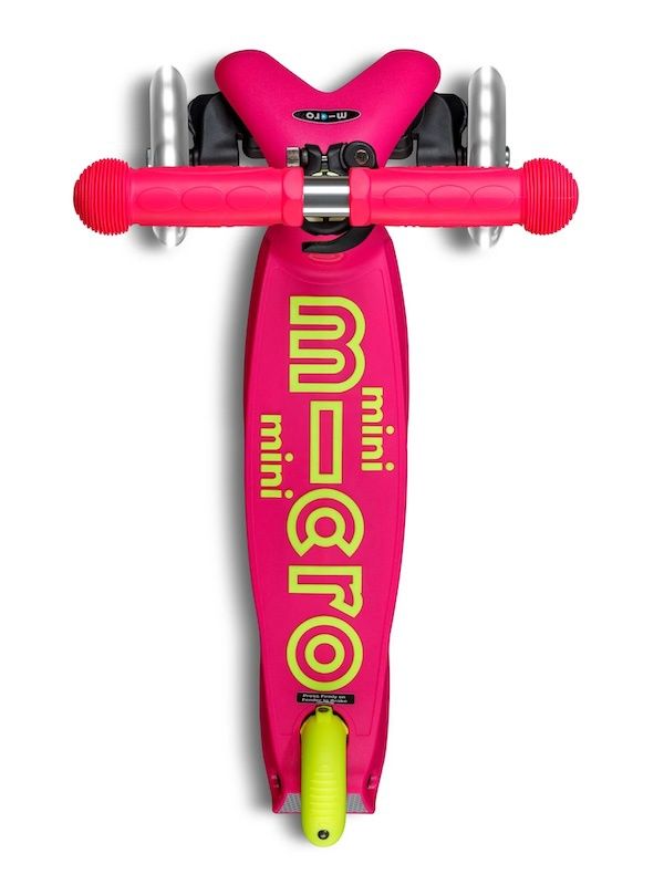 Microstep Mini Deluxe LED inklapbaar roze/geel neon