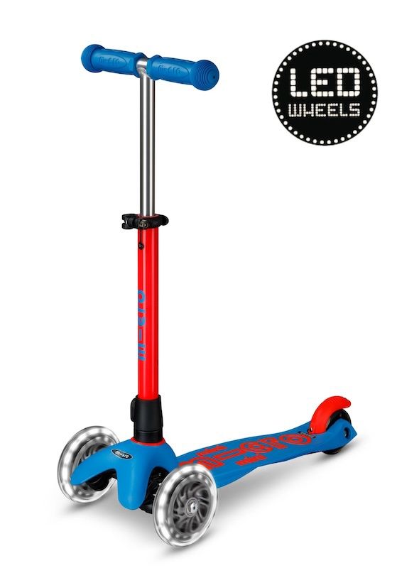 Microstep Mini Deluxe LED blauw/rood neon