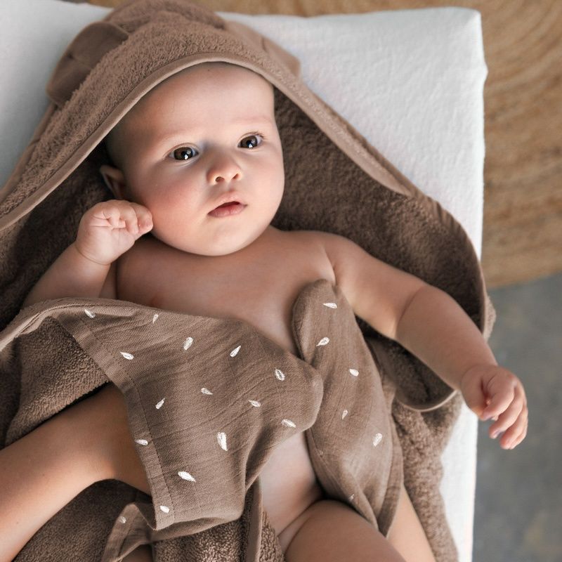 Nifty badcape 2-in-1 met oortjes mocha