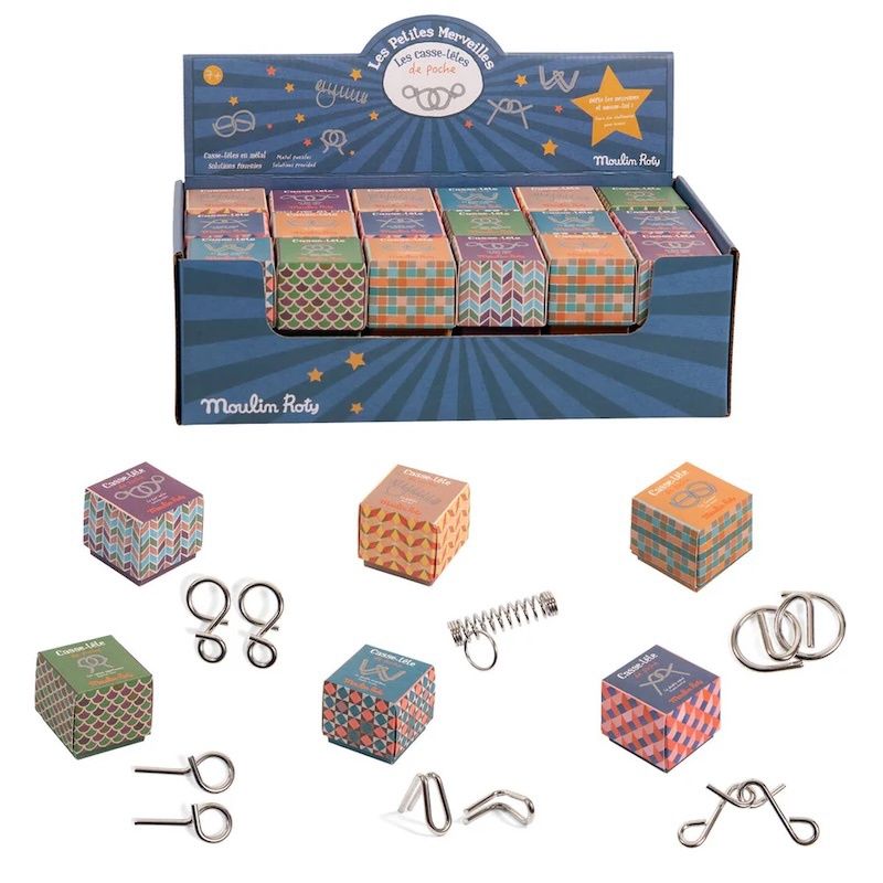 Moulin Roty doosje met mini puzzel metaal Les petites merveilles assorti