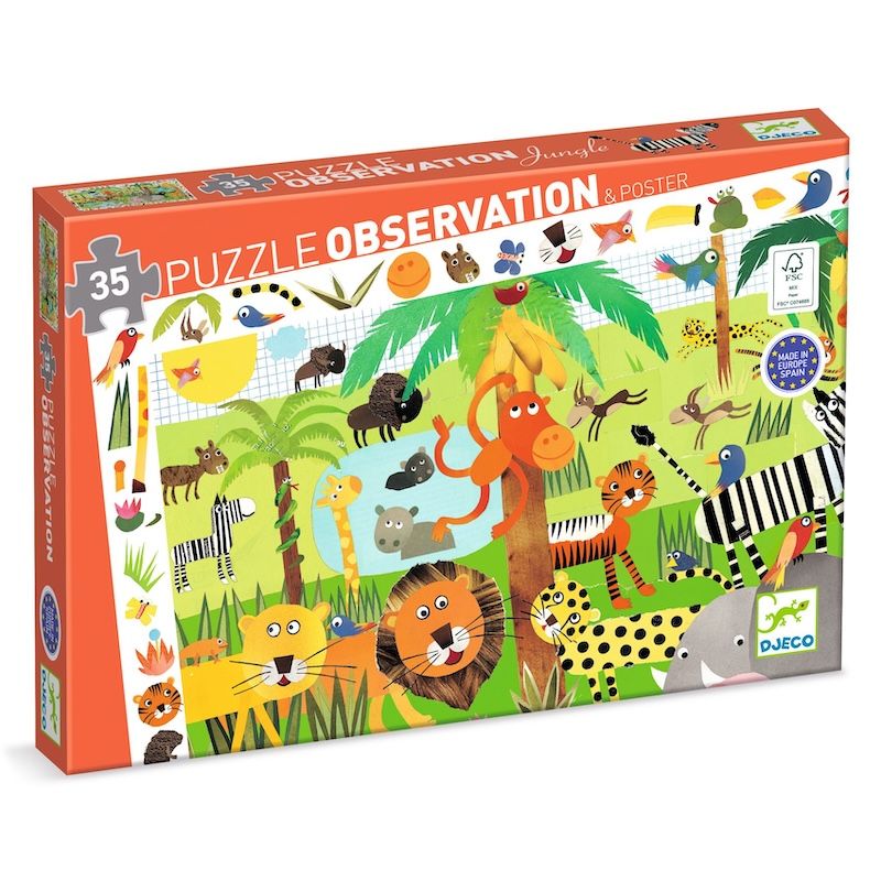 Djeco observatiepuzzel de jungle 35 st