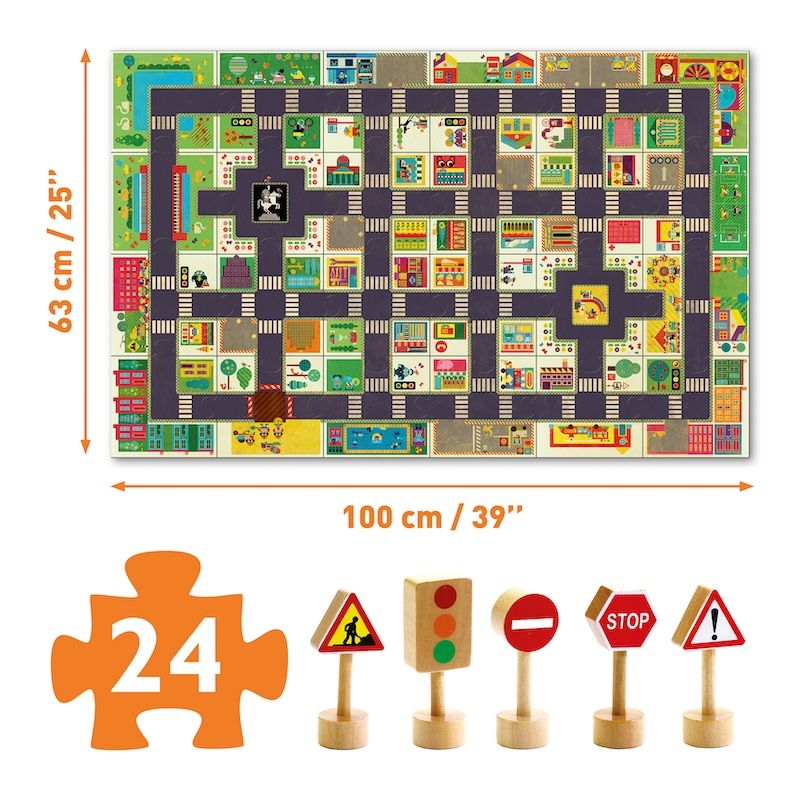 Djeco Crazy motors puzzel De stad 24 st