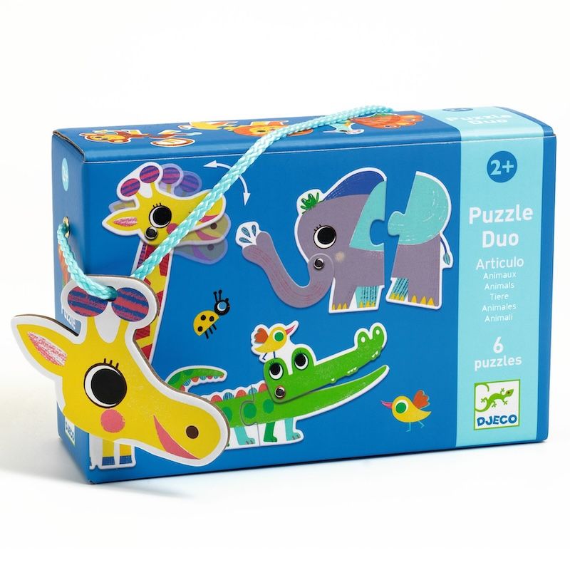 Djeco puzzel duo Articulo wilde dieren beweegbaar 2 jaar+