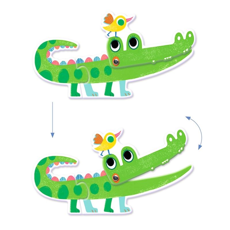 Djeco puzzel duo Articulo wilde dieren beweegbaar 2 jaar+