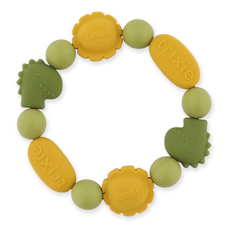 Trixie siliconen bijtring armband dino/leeuw