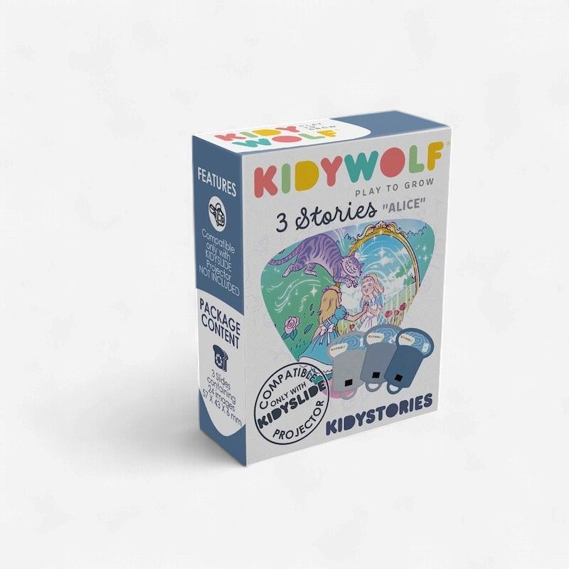 Kidywolf Kidystories voor de Kidyslide verhalenzaklamp Alice in wonderland