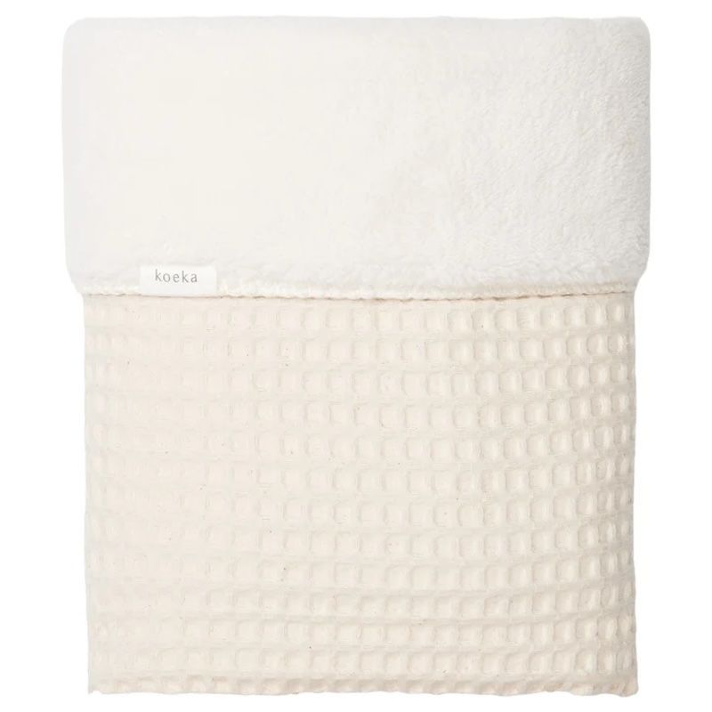 Koeka wiegdeken Oslo wafel teddy kleur natural