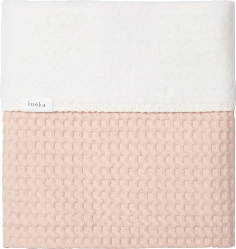 Koeka ledikantdeken Amsterdam wafel cotton fleece kleur rosa salt
