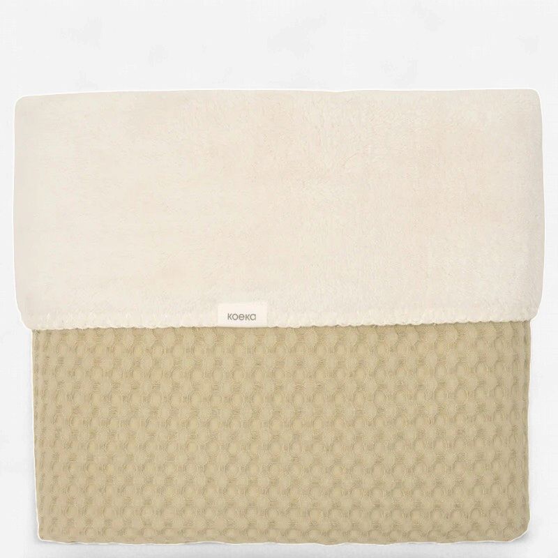Koeka ledikantdeken Oslo wafel teddy kleur olive