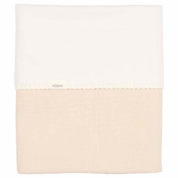 Koeka ledikantdeken Faro cotton fleece kleur warm white
