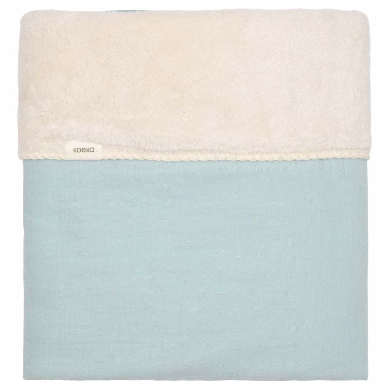 Koeka ledikantdeken Faro cotton fleece kleur sky