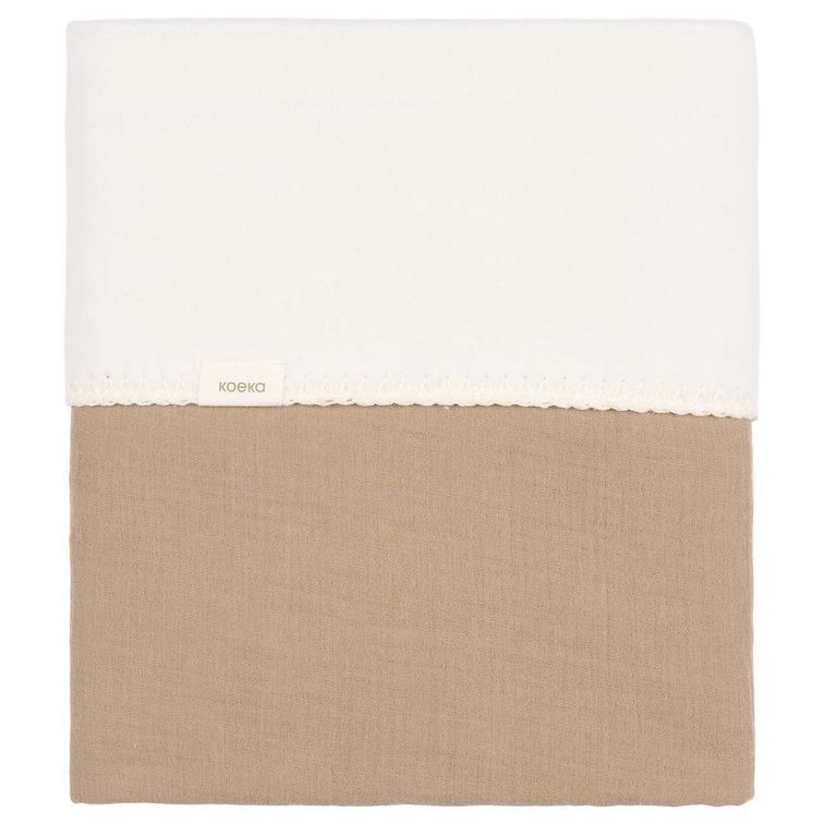 Koeka ledikantdeken Faro cotton fleece kleur caffe