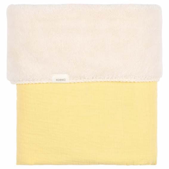 Koeka ledikantdeken Faro cotton fleece kleur honey