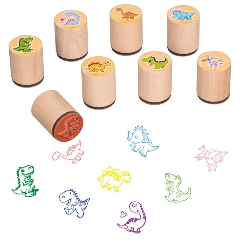 Goki mini houten stempel dino