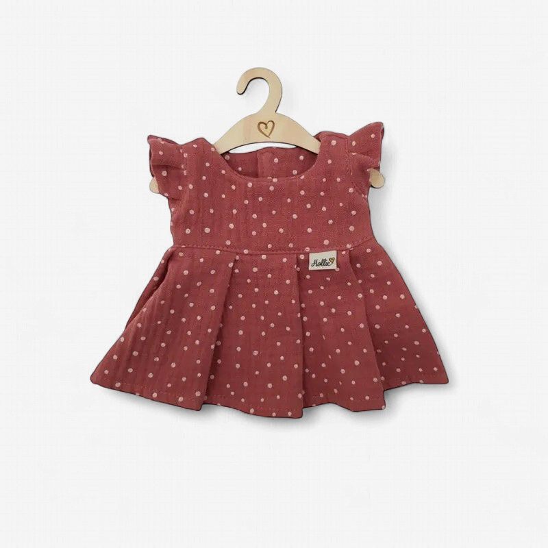 Hollie poppenkleding jurk Spring dots kleur blush