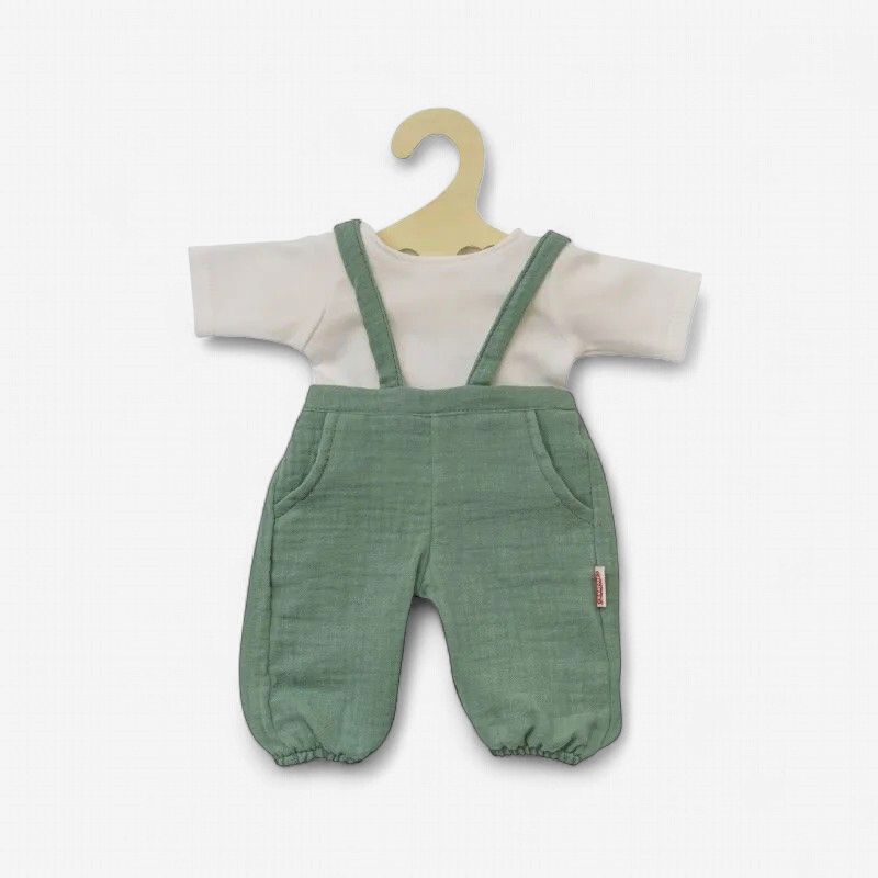 Heless poppenkleding tuinbroek met shirt kleur saliegroen