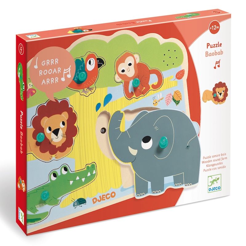 Djeco puzzel met geluid Baobab 1 jaar+