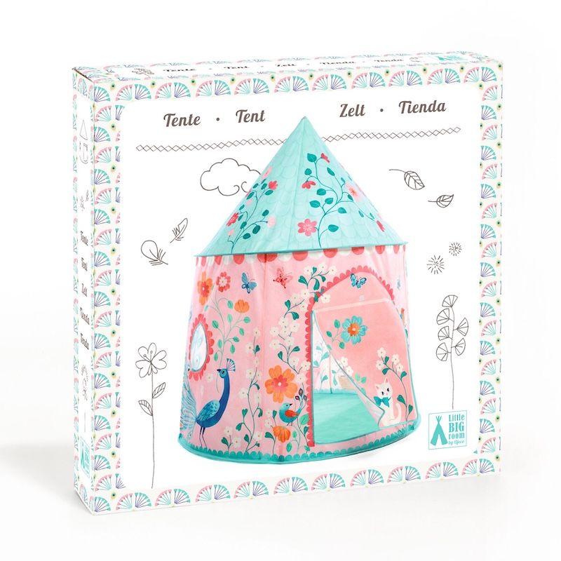 Djeco tent huis met bloemen en vogel