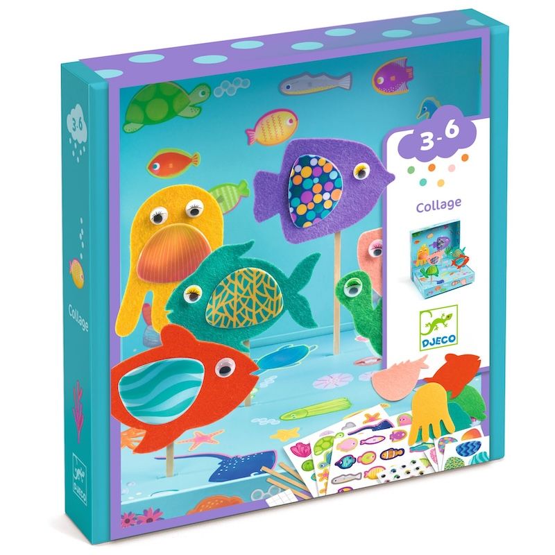 Djeco knutselpakket collage maken aquarium 3-6 jaar