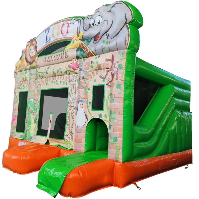 Hüpfburg Zoo mit Rutsche