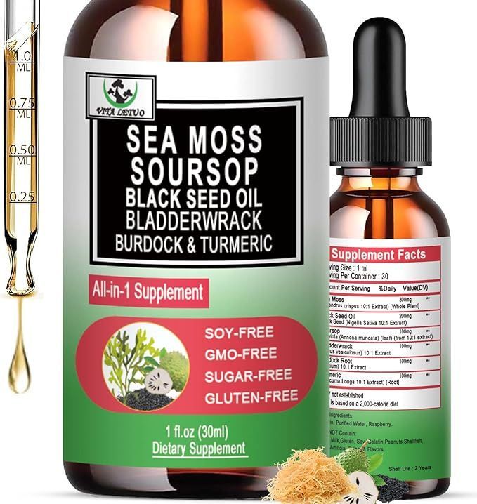 Sea Moss Black Seed Oil Soursop Liquid Drops