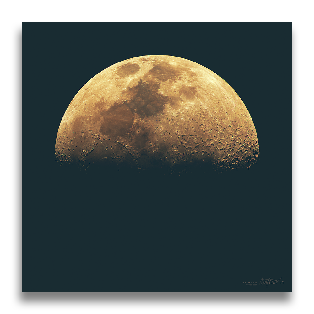 Moon half sunset, Available Sizes: 24" Metal Mount