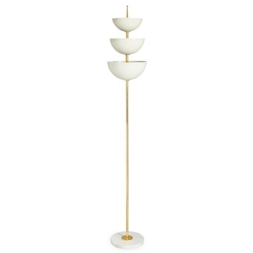 LISBON TORCHIERE, Colour: BRASS &amp; WHITE, Season: CORE, Size: One Size