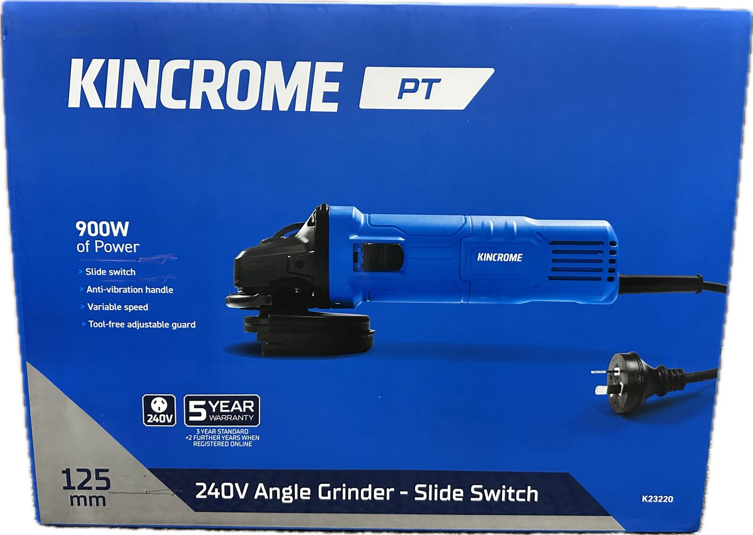 Kincrome 240V 125mm Angle Grinder - Slide Switch