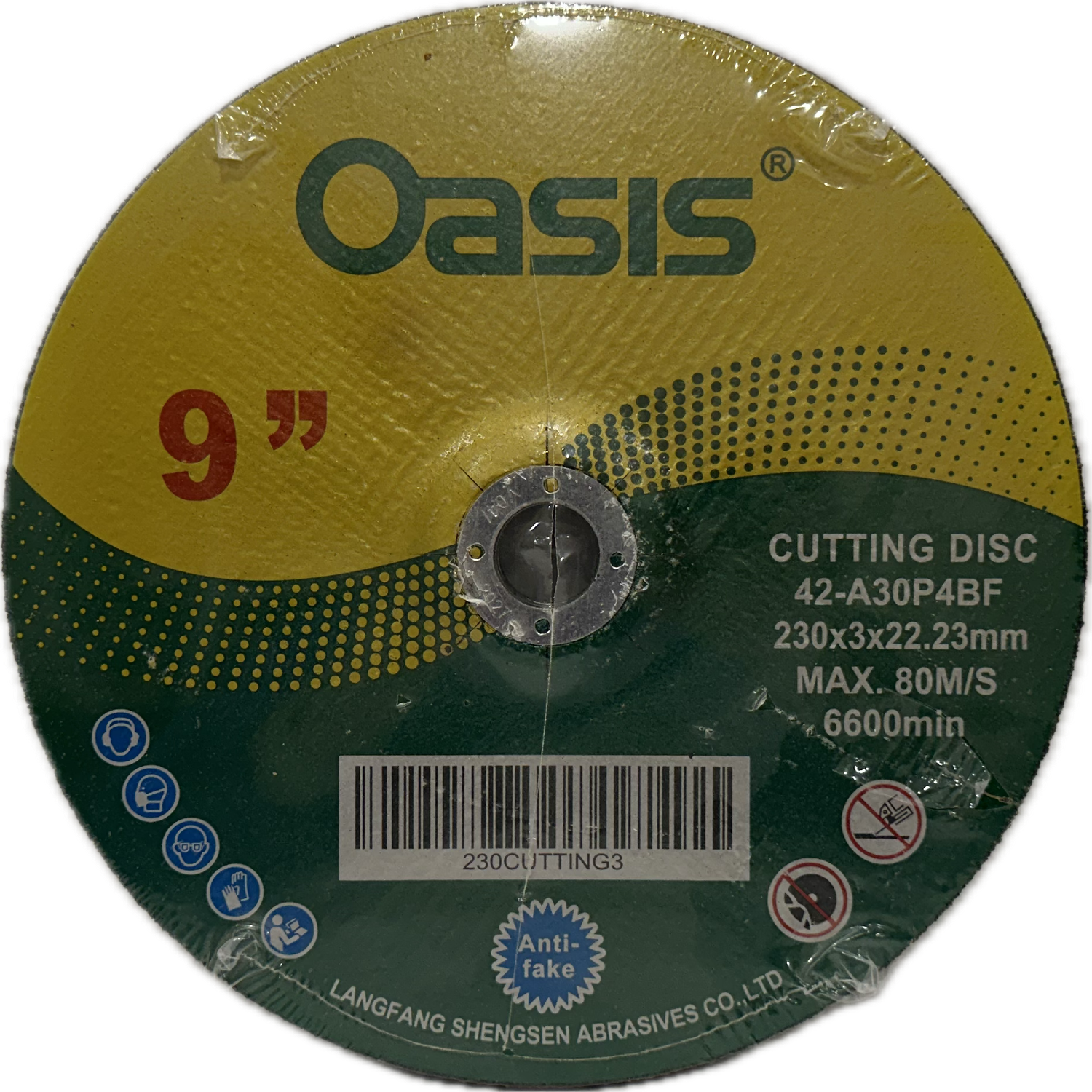 Oasis 9” Cutting Disc 230x3x22.23mm