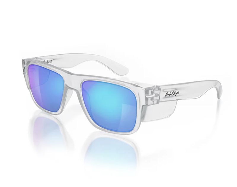 SafeStyle Fusions Clear Frame Mirrors Blue Polarised Lens