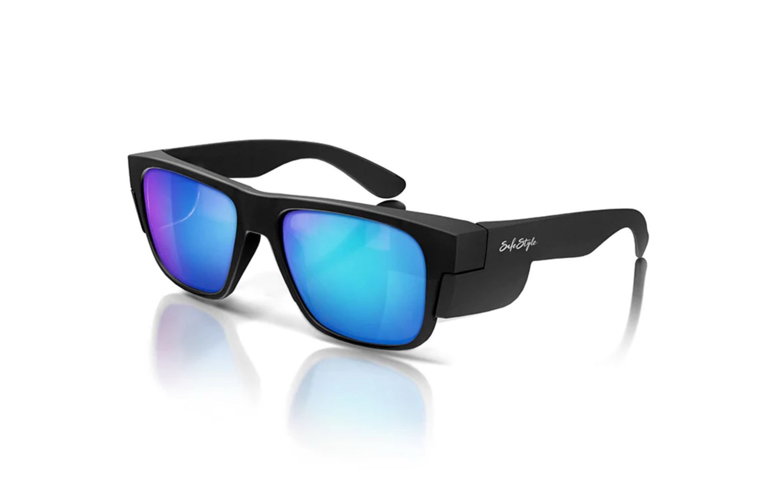 SafeStyle Fusions Matte Black Frame Mirror Blue Polarised Lens