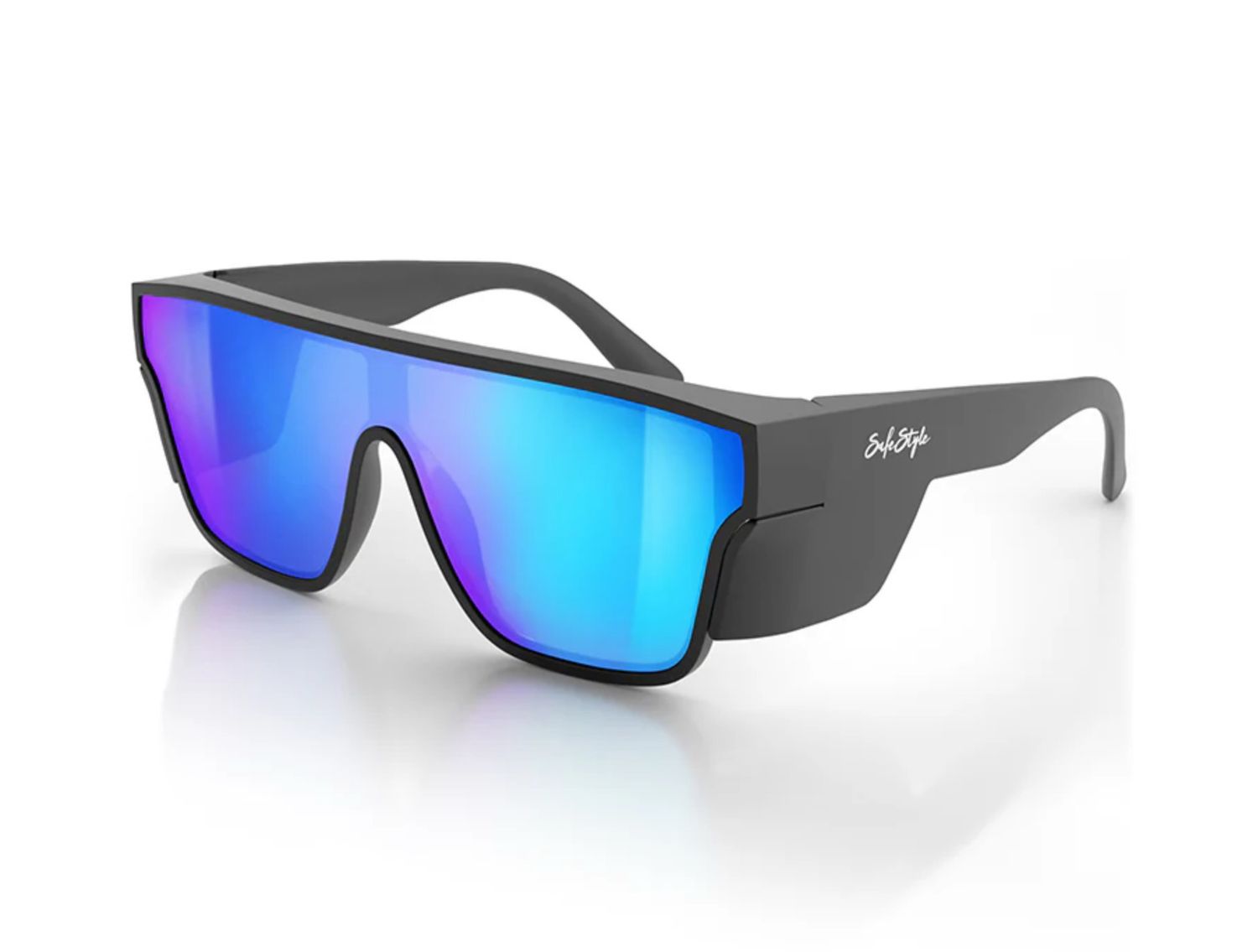 SafeStyle Primes Matte Black Frame Reflectors Blue Lens