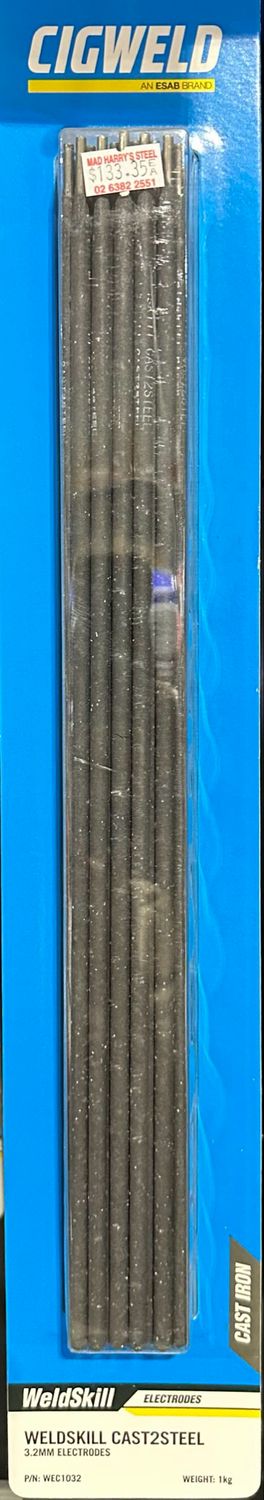 Cigweld WeldSkill CAST2STEEL 3.2mm X 1.0kg Electrodes