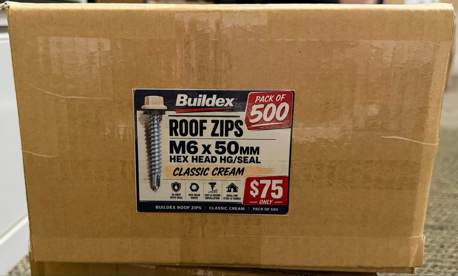 Buildex Roof Zips - CLASSIC CREAM QTY 500