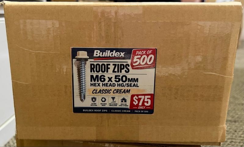 Buildex Roof Zips - CLASSIC CREAM QTY 500 Buildex Roof Zips - CLASSIC CREAM QTY 500